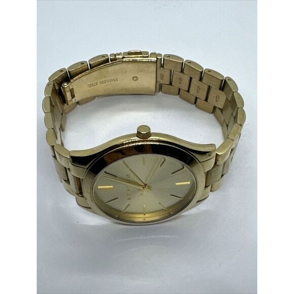 Michael Kors Slim Runway MK3179 Women's Gold Tone Analog Dial Wrist Watch JNA650 - Picture 6 of 11